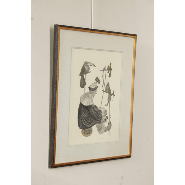 Illustration Oliver Grimley Pen and Ink Drawing, Harlequin and Friends For Sale - Image 3 of 12