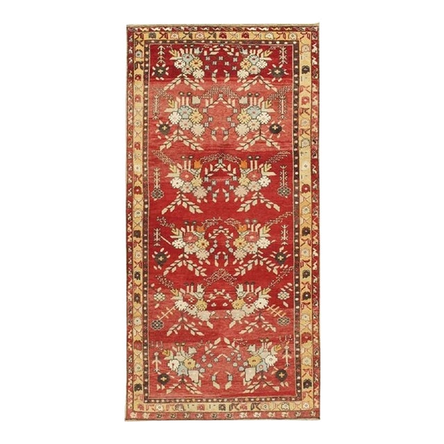 Vintage Turkish Oushak Area Rug 4ft 10in X 8ft 3in For Sale