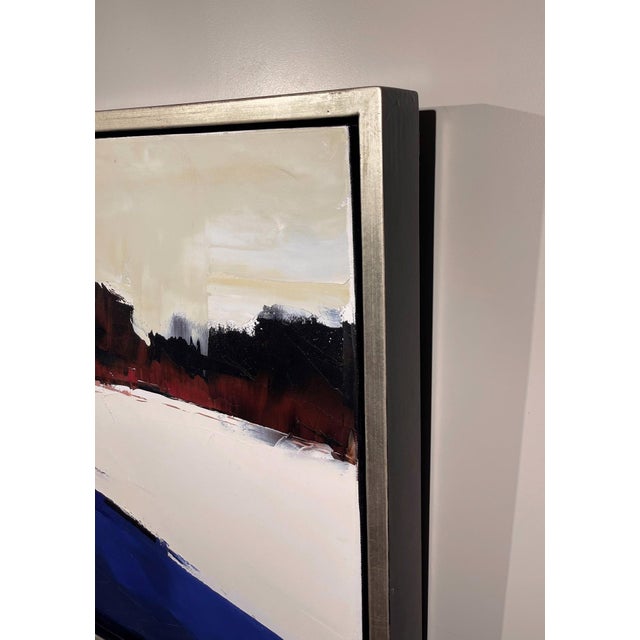 Abstract Nature's Gaze by Sandra Pratt | Oil on Canvas Abstract landscape with muted colors and shapes. For Sale - Image 3 of 5