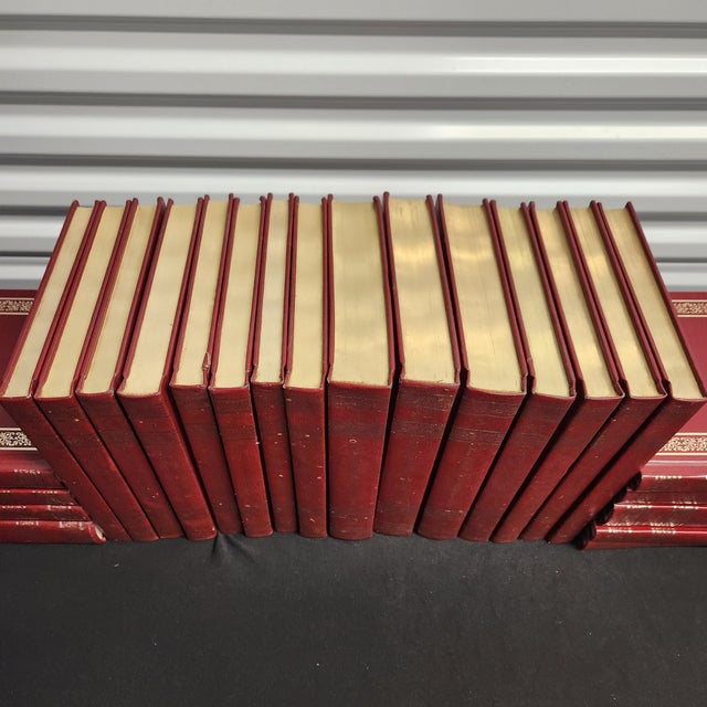 Textile 1980s Vintage Crimson & Gold Gilt World Book Encyclopedia Collection - 22-Volume Complete Set & Annuals For Sale - Image 7 of 12
