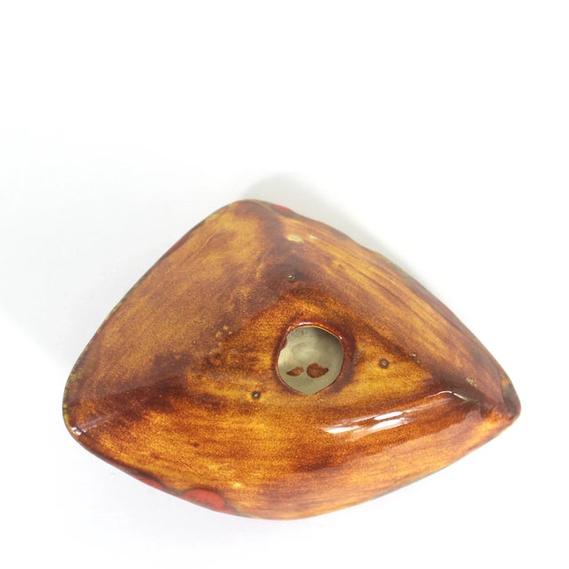 Mid Century Modern Atomic Drip Glaze Ceramic Ashtray Catchall For Sale - Image 6 of 8