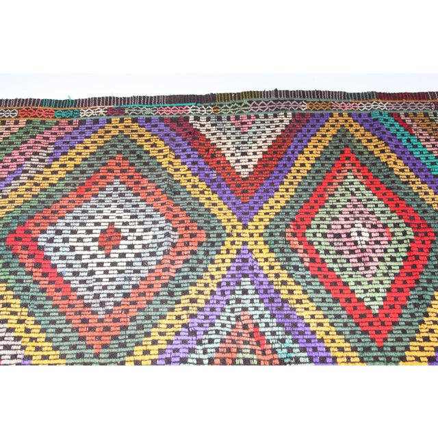 Violet Vintage Turkish Kilim Rug-5’2’x7’7" For Sale - Image 8 of 11