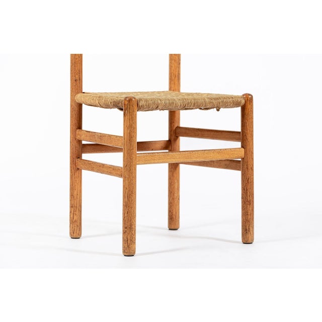 Mid Century Dutch Oak Wood and Rush Chairs by Johan Van Heuvel For Sale - Image 12 of 14