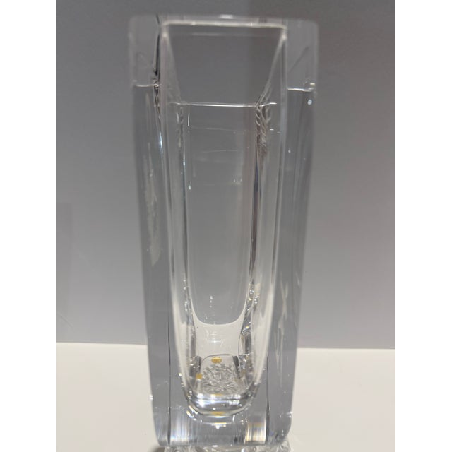 Mid-Century Modern Signed Orrefors Sweden Engraved Crystal Vase – Figural Scene – Mid-Century Modern – 7.75” For Sale - Image 3 of 11