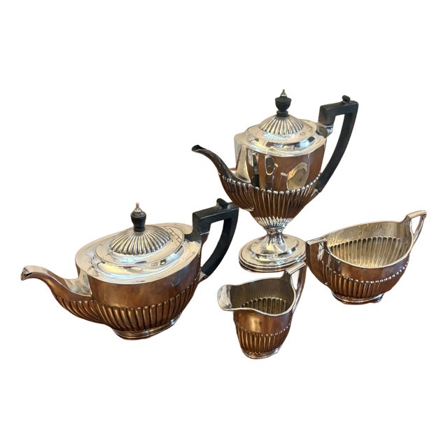 Antique Edwardian Silver Plated Tea and Coffee Set, 1900, Set of 4 For Sale