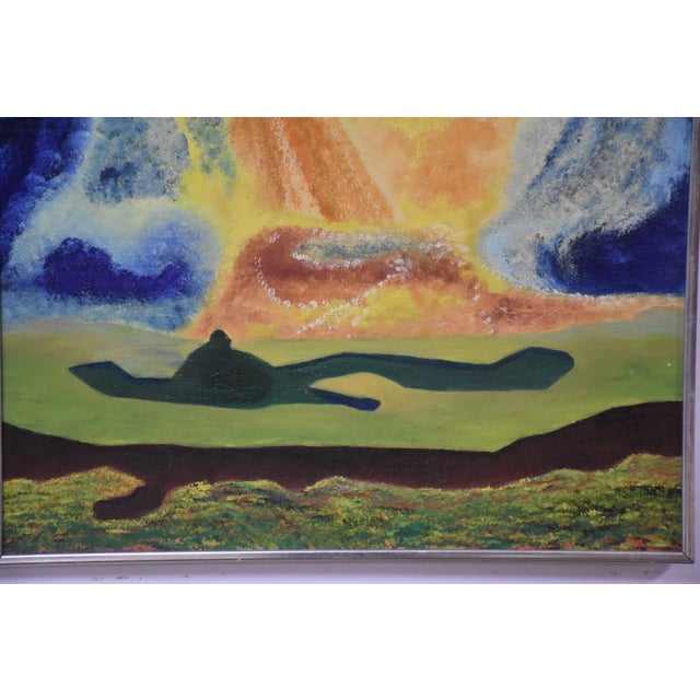 1970s Vintage Colorful Abstract Painting For Sale - Image 4 of 7