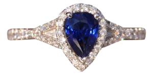 The 100th Avenue: Natural Sapphire and Diamond Ring in White Gold
