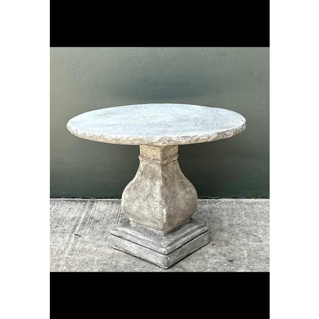 Vintage Cement Pedestal Table For Sale - Image 10 of 12