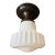 1920s Ribbed School House Style Light Fixture With Embossed Canopy For Sale