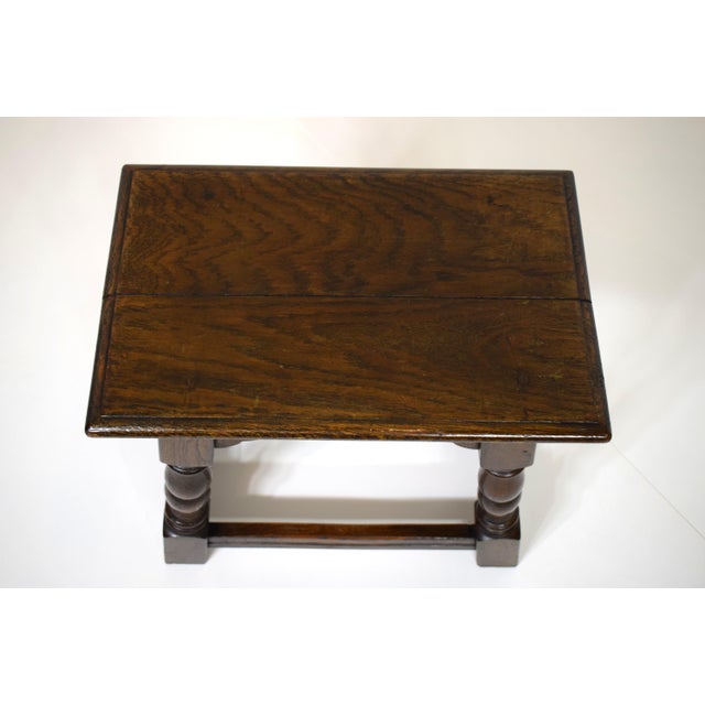 Late 19th-Century English Oak Joined Stool For Sale - Image 4 of 4