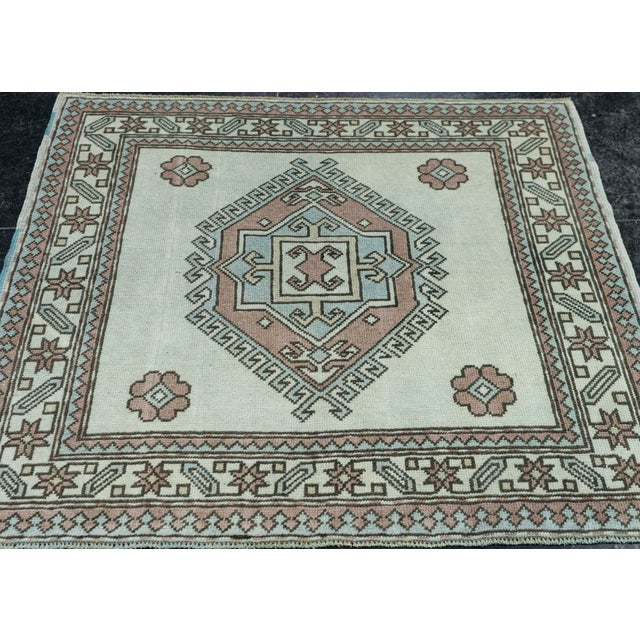 Turkish Vintage Square Rug 4' x 3'8" #20673 Explore a curated collection of hallway runners, wool rugs, and handmade...