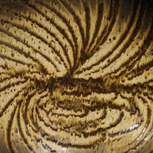 Mid-Century Modernist Ceramic Striated Burnt Umber Vase by Aleph Hammer For Sale - Image 9 of 12