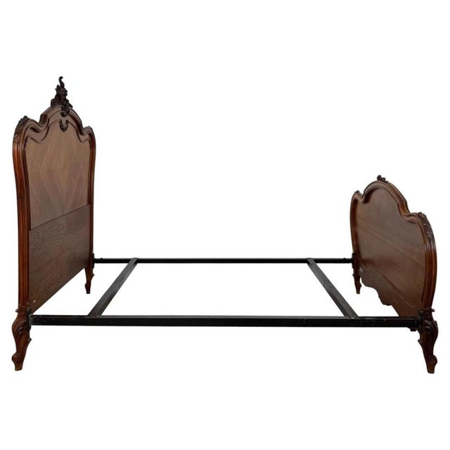 Antique French Walnut Double Bed, 1800s For Sale - Image 3 of 6