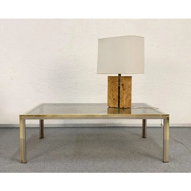 Mid-Century Italian Poplar Briar and Chrome Table Lamp by Tommaso Barbi, 1970s For Sale - Image 14 of 18