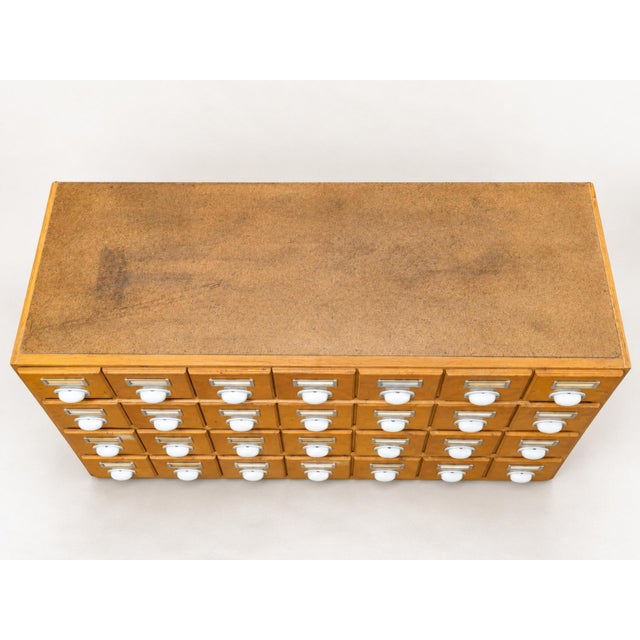 Industrial Wooden Catalog Cabinet, East Germany, 1970s For Sale - Image 6 of 9