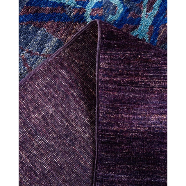 Suzani Hand Knotted Area Rug, Purple - 9' 2" x 12' 6" For Sale In New York - Image 6 of 9