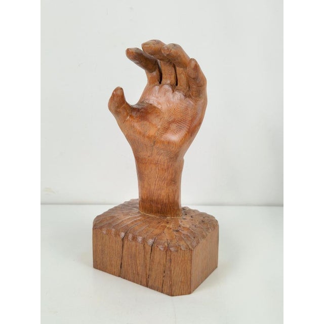 Brutalist Brutalist Arts and Crafts Sculpture Wooden Hand, 1950s For Sale - Image 3 of 11