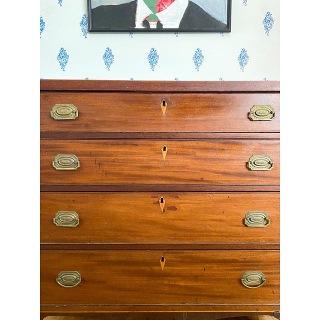 Antique Early 1800s Southern Neoclassical Mahogany Chest of Drawers For Sale - Image 9 of 17