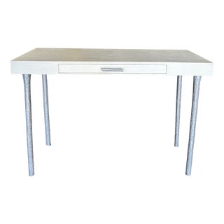 Modern Faux Shagreen Writing Table Desk For Sale