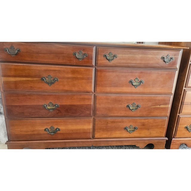 1960s Vintage Dresser/Mirror & Chest (Kincaid) Solid Wood Bedroom Furniture (1962) For Sale - Image 5 of 5