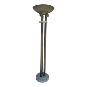 1960s Neoclassical Travertine Marble Torchiere Floor Lamp