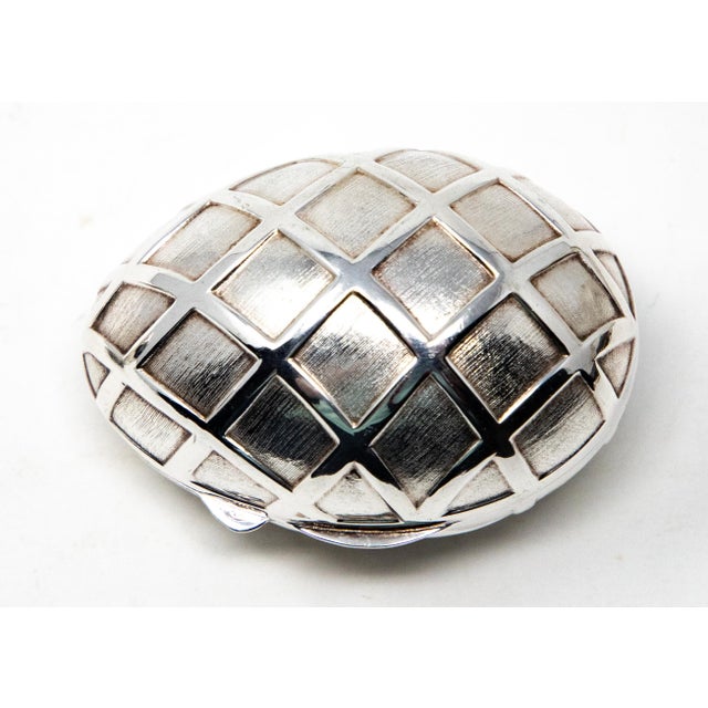 Metal Sterling Silver Decorative Egg Box For Sale - Image 7 of 11