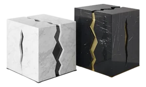 Marble Crepa Coffee Tables by Atelier Terrai, Set of 2