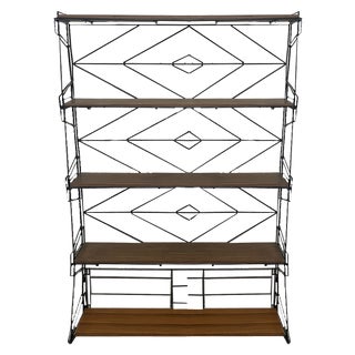 Vintage Bookcase in Metal Network, 1960s For Sale