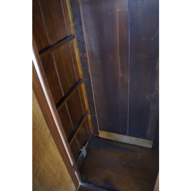Brown Antique Victorian Walnut Mirrored Clothing Armoire Wardrobe Closet Cabinet 87" For Sale - Image 8 of 17