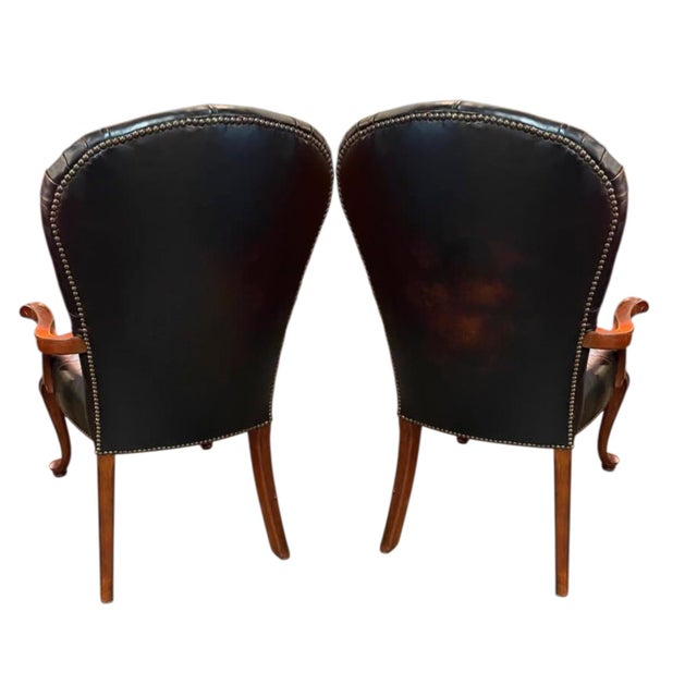2000 - 2009 Upgrade Your Home With This Pair of Vintage Stanley Furniture Leather Armchairs. For Sale - Image 5 of 10
