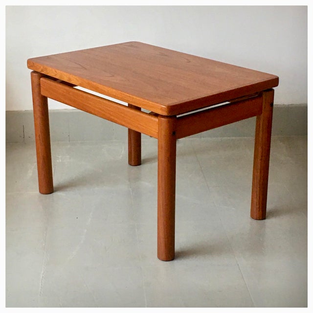 Wood Mid-Century Side Table in Teak with Floating Top from Trioh, Denmark, 1970s For Sale - Image 7 of 11