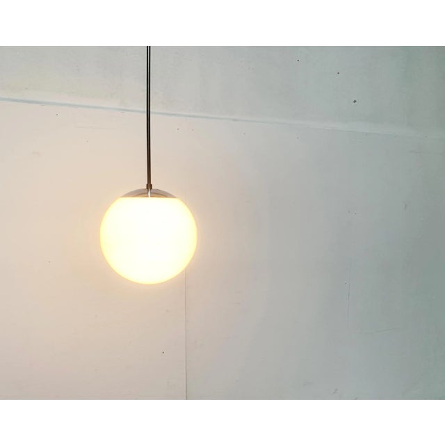 Mid-Century German Glass and Metal Ball Pendant For Sale - Image 16 of 18