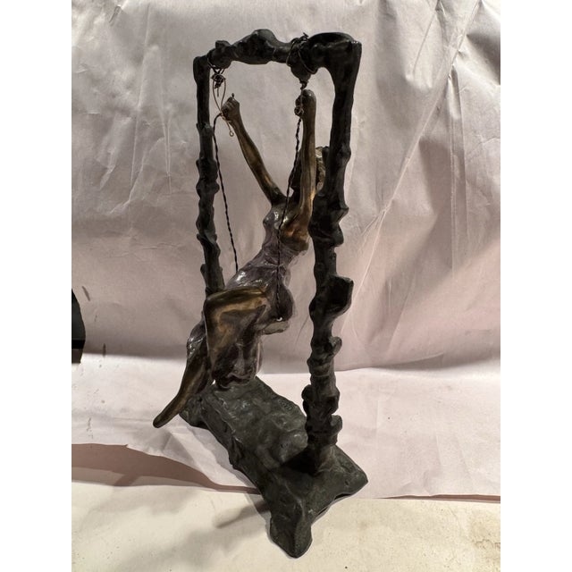 Auguste Moreau, Lady on Swing Sculptural Bronze For Sale In Los Angeles - Image 6 of 9