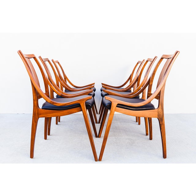 Rare 1960s Glenn of California Low Arm Walnut Dining Chairs For Sale - Image 15 of 18