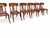 Solid walnut Robsjohn Gibbings style Klismos dining chairs. The chairs are in flawless condition. Satin finish. Leather...