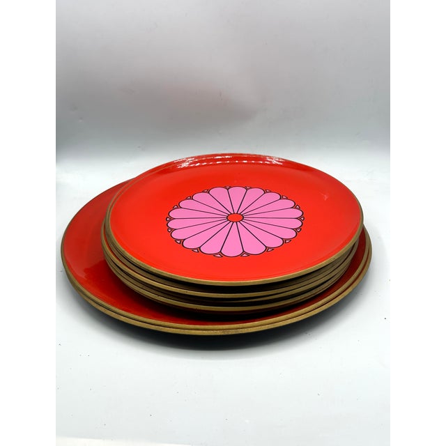 Vintage CTO Japan Melamine Flower Power Plates and Serving Platters, Set of 10 For Sale - Image 13 of 17