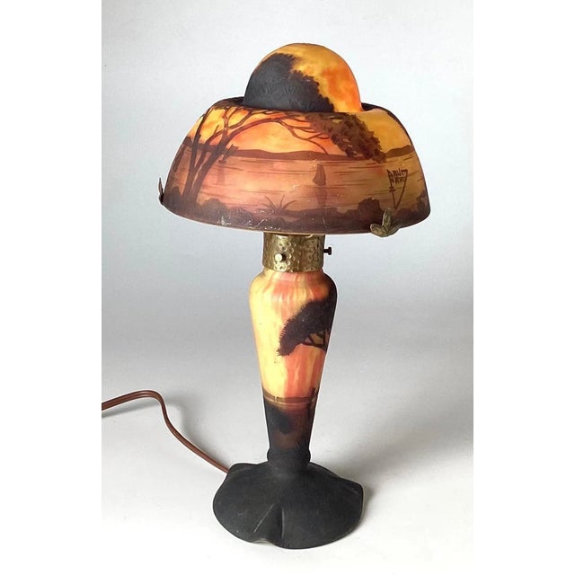 Art Nouveau Antique 19th Century French Daum Nancy Table Lamp For Sale - Image 3 of 12