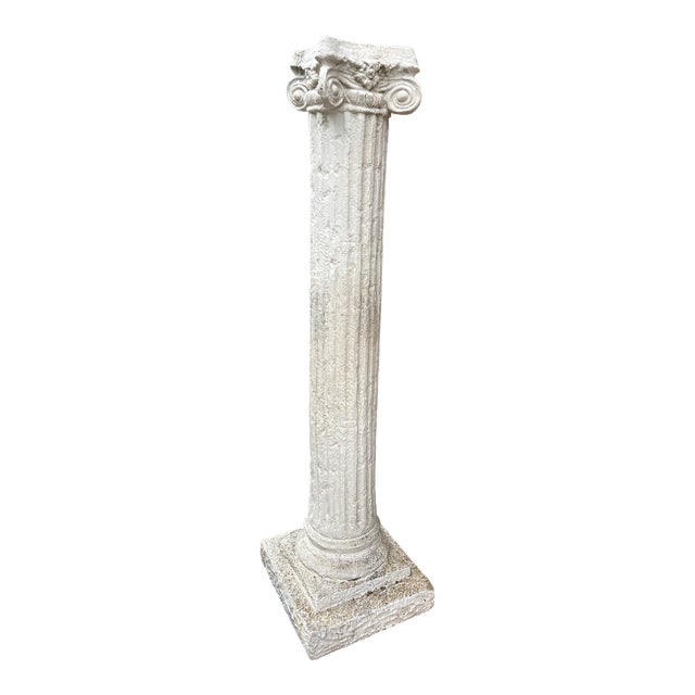 Large Outdoor White Concrete Pedestal For Sale