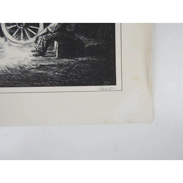 American Vintage Peter Hurd Nomads Horse Wagon Campfire Print For Sale - Image 3 of 6