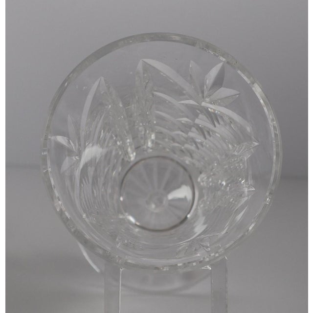 Waterford Crystal Signed Waterford Crystal Footed Vase 7” Flared Cut Crystal Ireland For Sale - Image 4 of 7