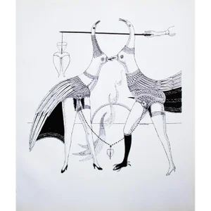 1968 Max Walter Svanberg Composition No. 9, Original Period Black & White Lithograph