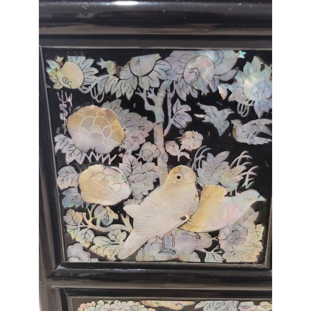 Vintage Korean Lacquer & Mother-of-Pearl Wardrobe Cabinet (Najeonchilgi) For Sale - Image 11 of 16