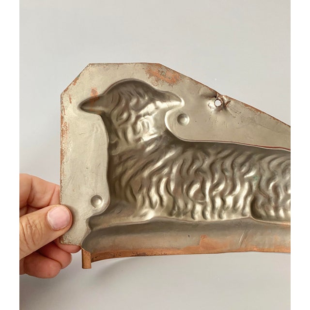 Vintage French Copper Chocolate Mold Sitting Lamb Easter For Sale - Image 17 of 18
