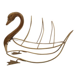 Swan Magazine Holder from Maison Jansen For Sale