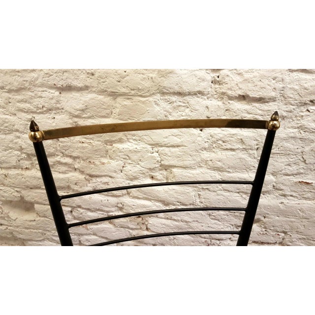1950s Large Wrought Iron & Brass Chair, 1950s For Sale - Image 5 of 7
