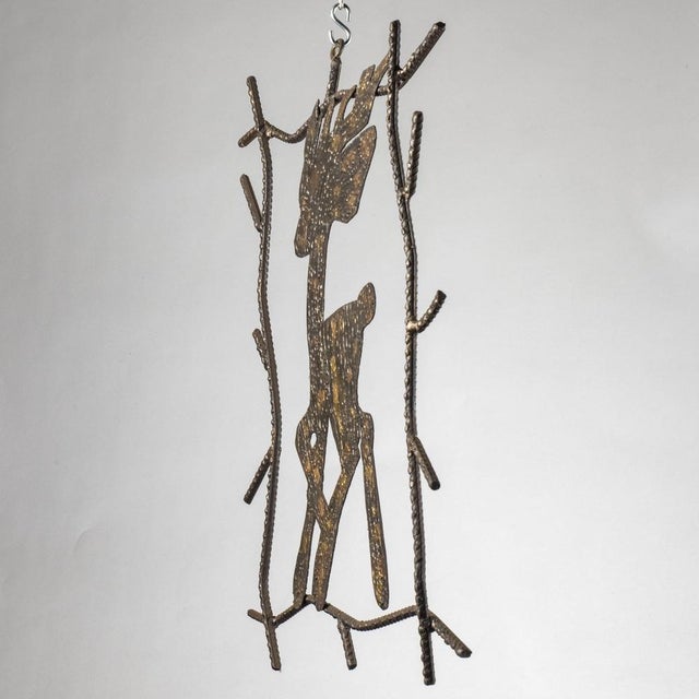 Handcrafted Wrought Iron Picture of Bambi Deer, 1980s For Sale - Image 4 of 10