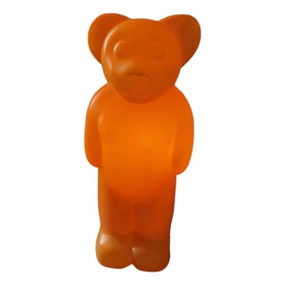 Lumibär Lamp Bear Standing in Orange from Elmar Flötotto, Germany, 1990s For Sale