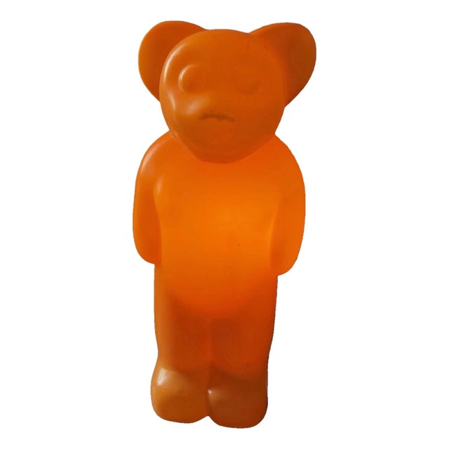 Lumibär Lamp Bear Standing in Orange from Elmar Flötotto, Germany, 1990s For Sale