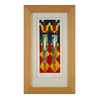 Late 20th Century "Fools" Carved Paper Relief Painting by Martin Ingley, Framed For Sale