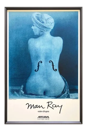 Man Ray Vintage 1976 Serigraph Print Framed Paris Exhibition Poster " Violon d'Ingres " 1924